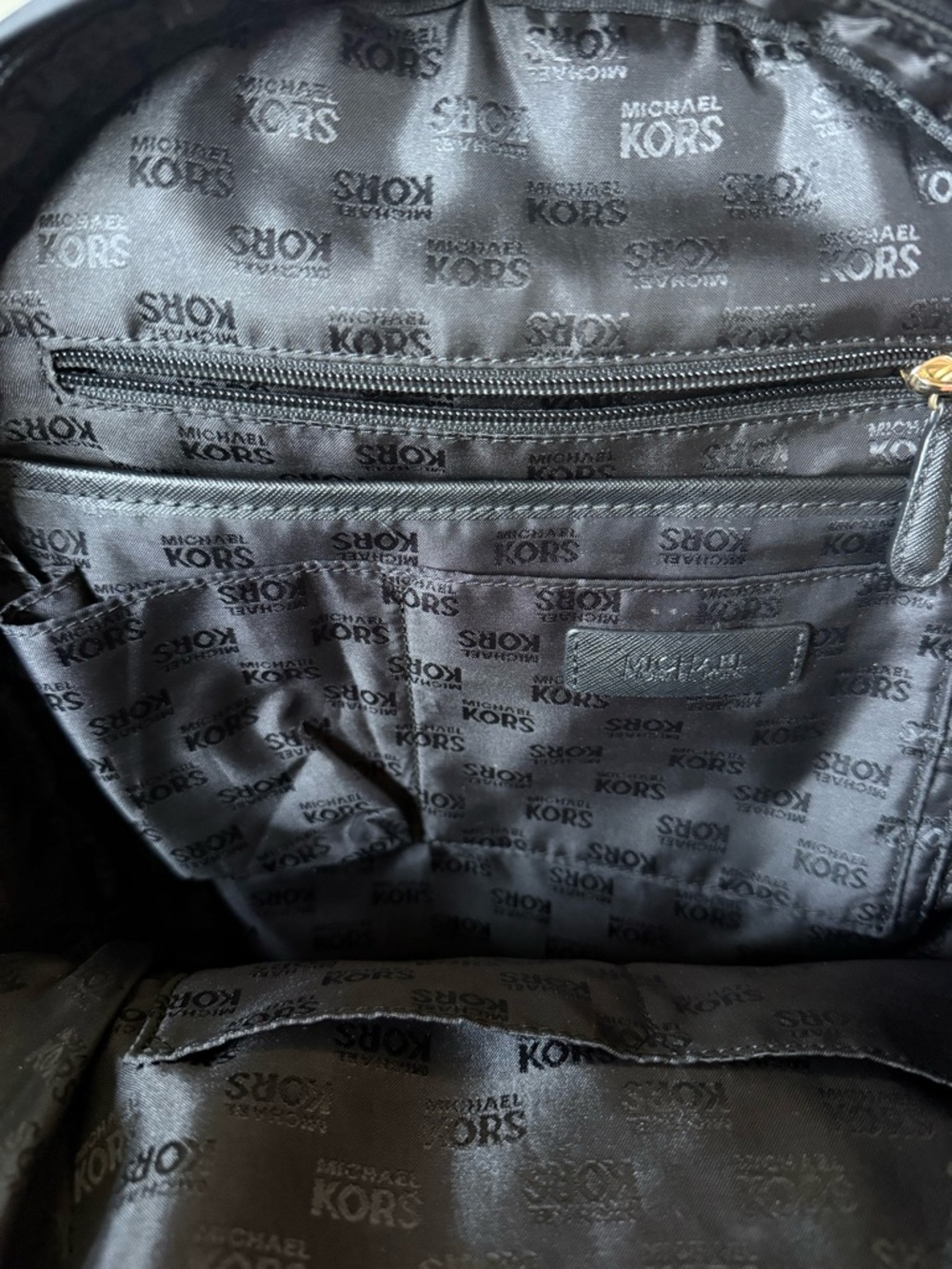 Michael KorsBlack Nylon Backpack with Gold Hardware - Picture 4 of 9